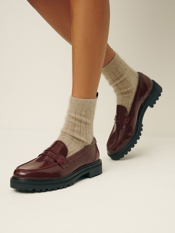 Agathea Chunky Loafer - Ruby Leather